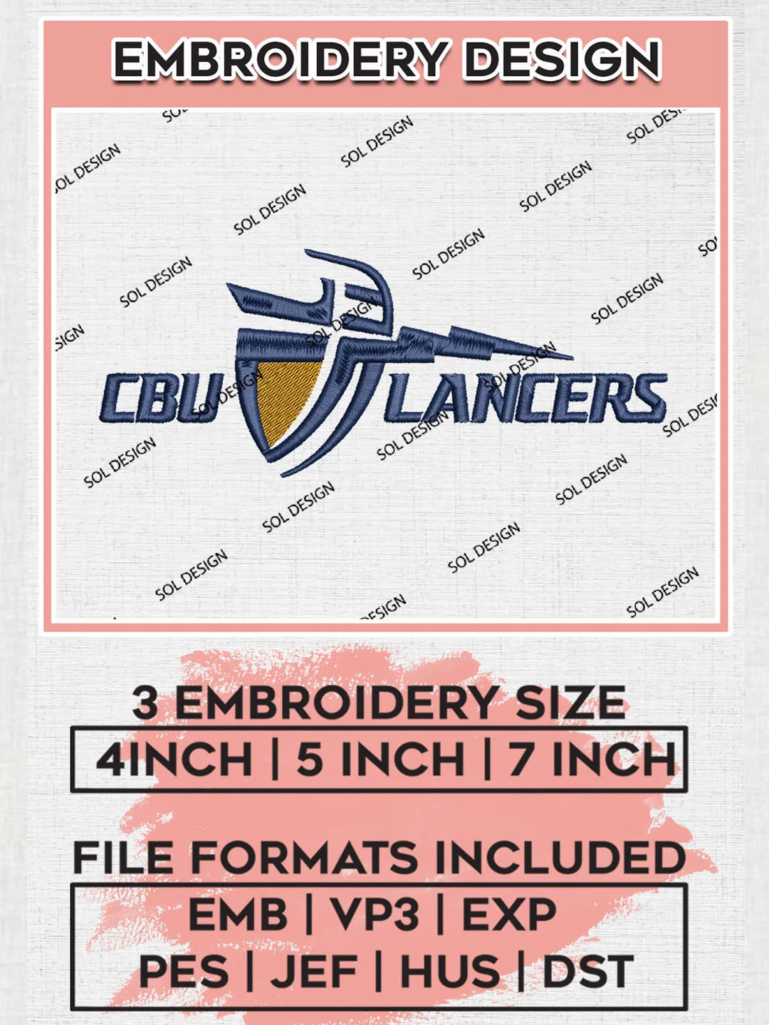 CBU Lancers Logo embroidery designs, NCAA California Baptist Lancers Machine embroidery designs, NCAA Logo embroidery designs, NCAA Lancers Machine embroidery designs, Digital Download
