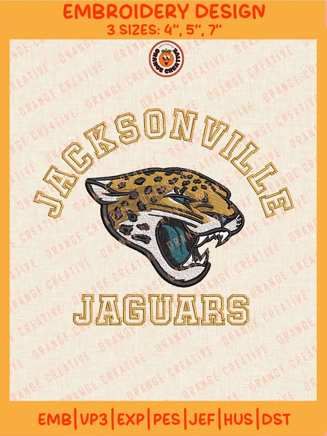 NFL Jacksonville Jaguars Team Word Logo Embroidery Files, Jacksonville Jaguars Football Team Embroidery Designs, NFL Jaguars Machine Embroidery Files, NFL Football Team Machine Embroidery Files, Digital Download