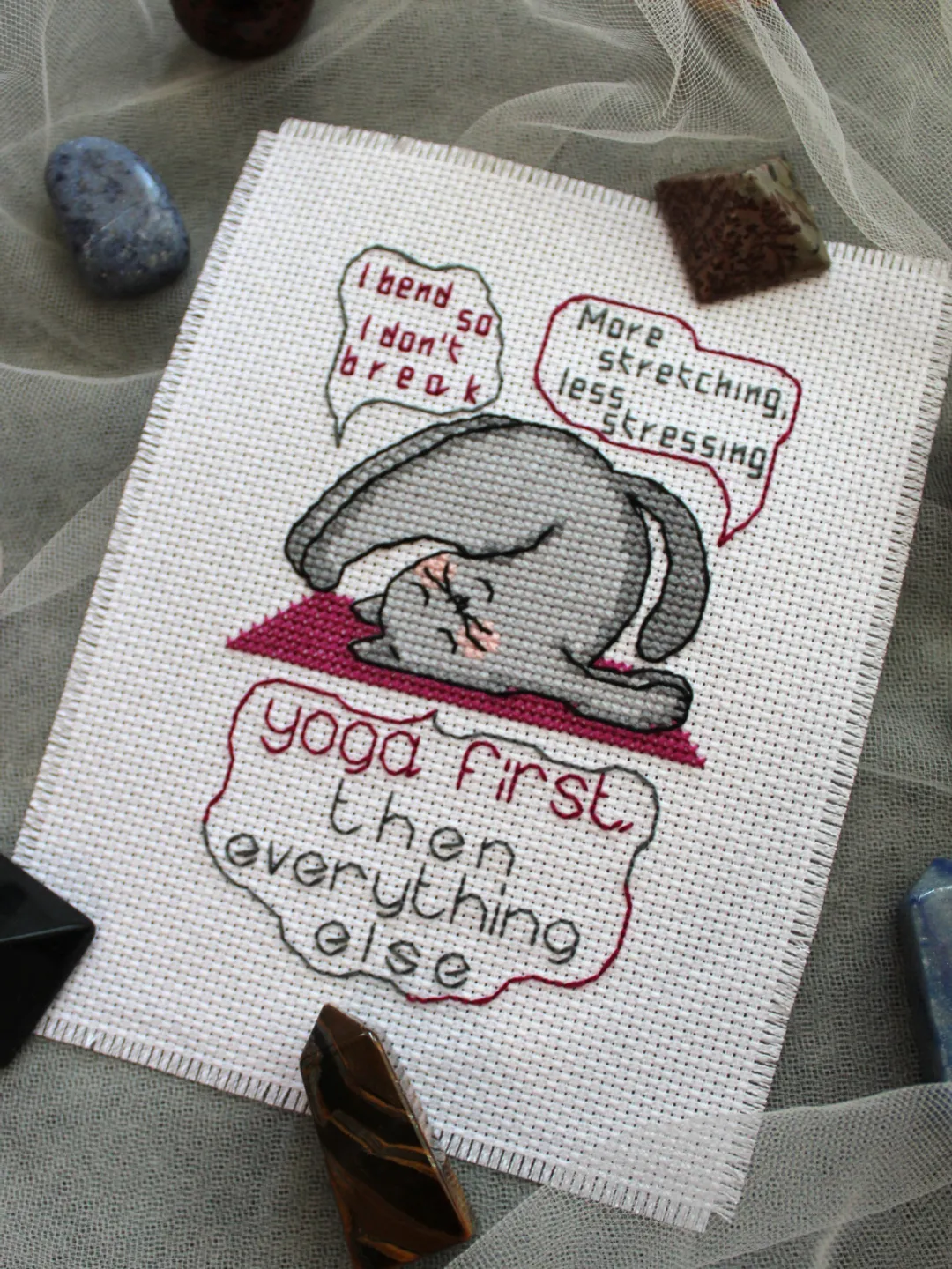 Cross stitch pattern Yoga, easy cross stitch chart PDF, gift idea for yoga lover