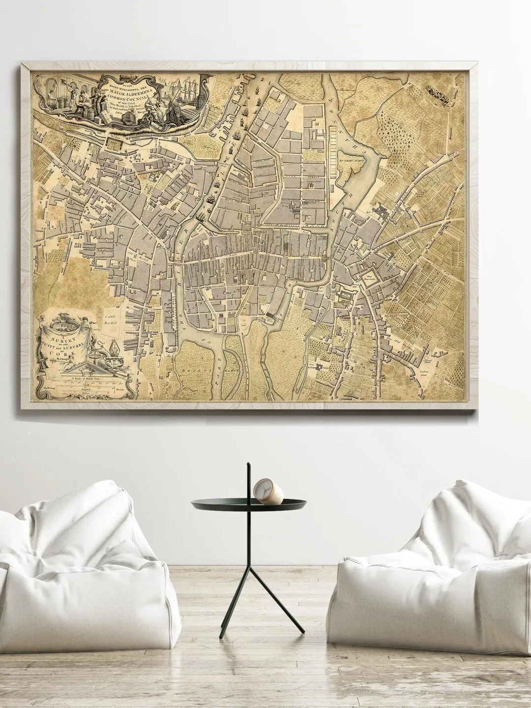 Cork Ireland Map Print | 1759 Vintage City Plan