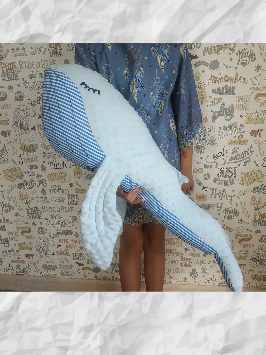 Big blue whale plush toy, deep sea creatures, orca plush, big stuffed animal, whale stuffed animal, giant plush whale
