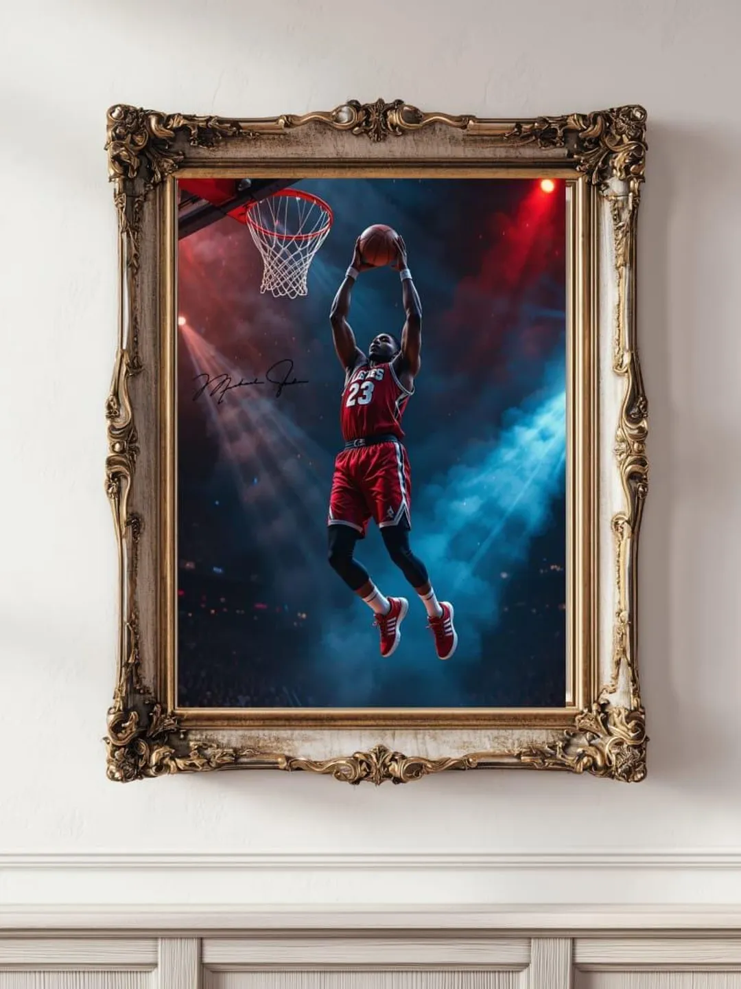 Michael Jordan Wall Art Print with Signature | Basketball Legend