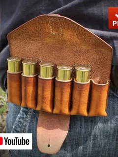 12番玉入れ…本皮 PDF pattern leather Bandolier for 6 rounds of 16 or 12 gauge