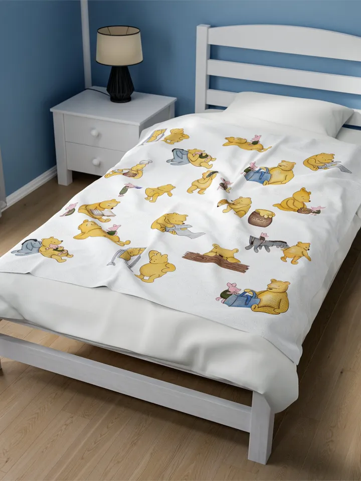 Winnie the Pooh Cozy Plush Blanket; Winnie the Pooh Baby Blanket; Hundred Acre Wood Blanket Gift for baby;