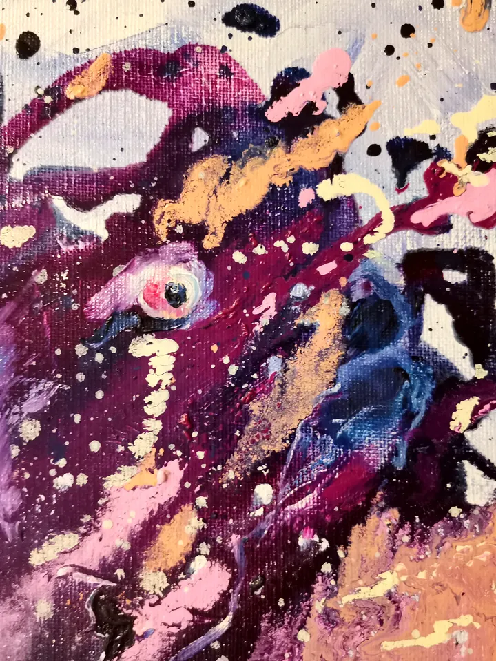 Sea Fish Art Original Oil Painting Abstract Fish Ocean canvas Artist Svinar Oksana