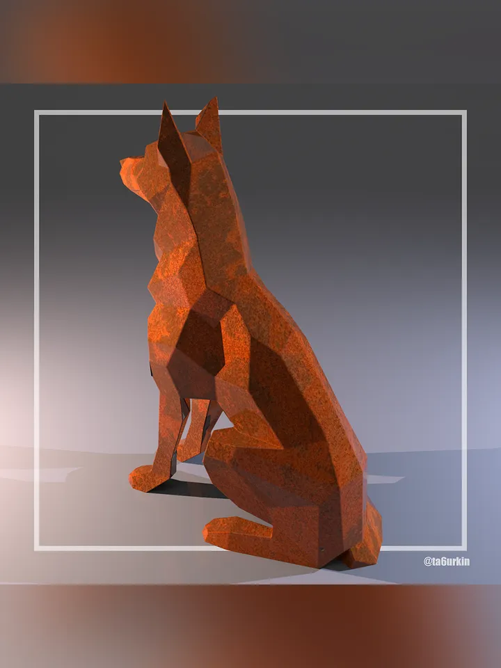 Welding Project Plans Drawings German Shepherd Sitting (DXF, PDF)