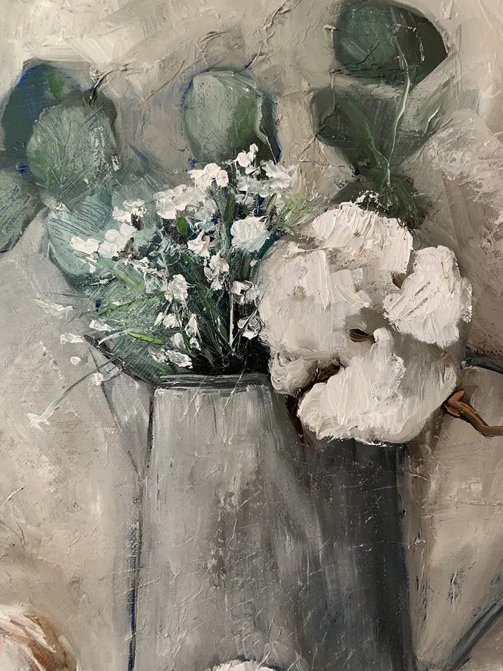 Original oil painting Cotton canvas art 16x16 inches by MyFoxyArt