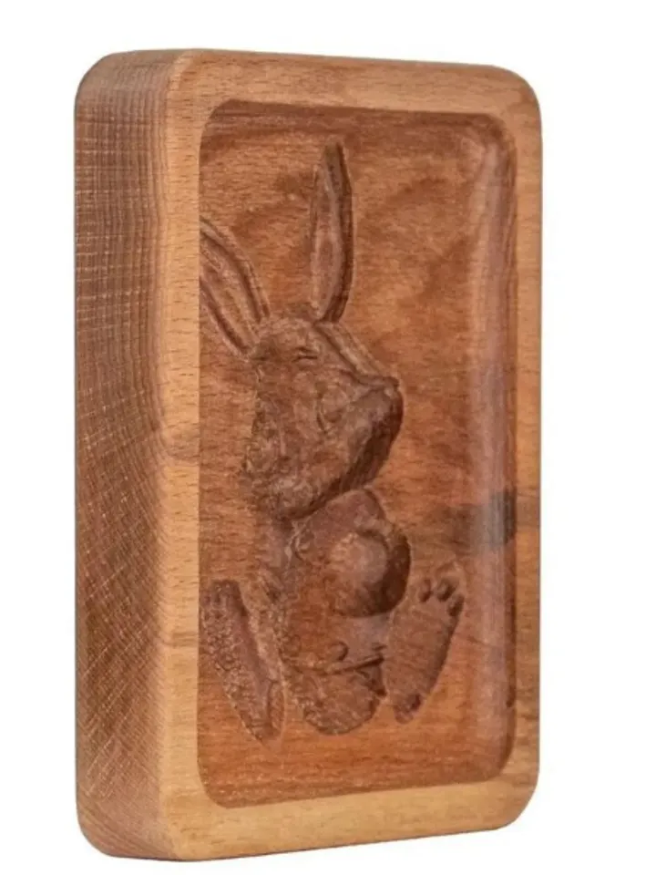 Bunny Embossed cookie mold, cookie cutter, wooden mold, Wooden stamp stamp for gingerbread cookies springerle stamp