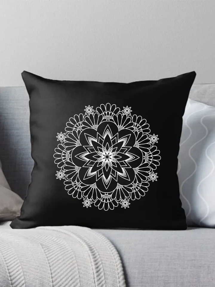 Flower mandala blackwork pattern PDF Blackwork mandala embroidery download PDF, Backstitch chart, Mandala cross stitch, Home decor #W31