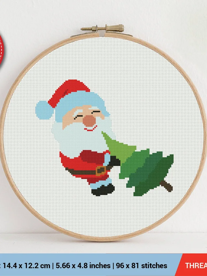 Bundle of 3 Santa Claus Cross stitch pattern | Embroidery Pattern | Instant Download | Embroidery Designs