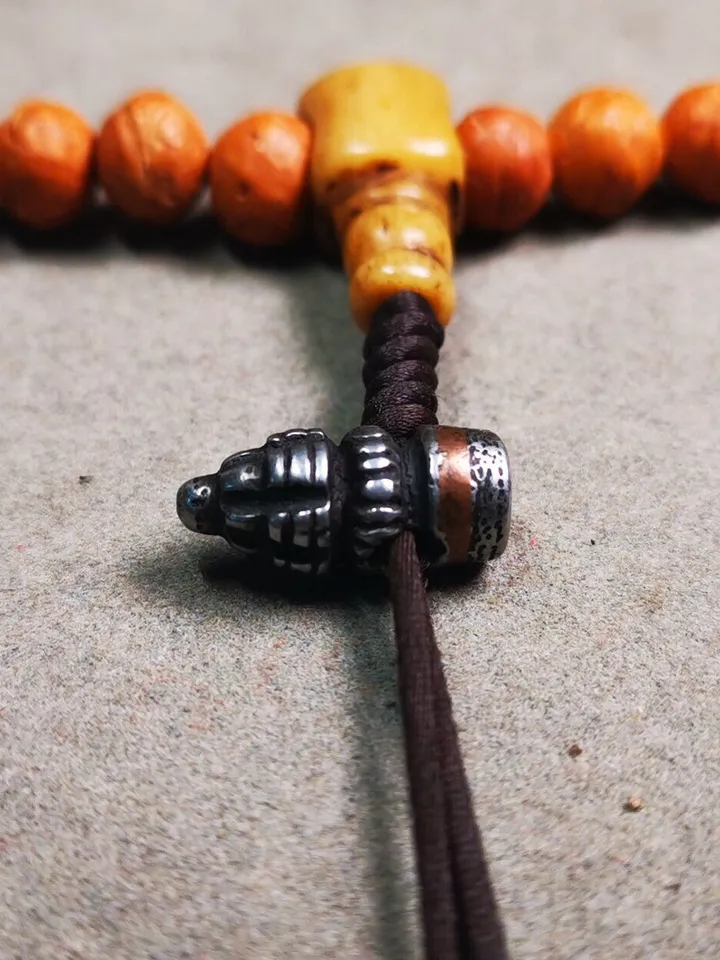 Gandhanra Handmade Tibetan Amulet,Stupa Pagoda Pendant Bead,Spacer Bead for Mala,Bag Hanging,Prayer Bead Accessories,0.6" × 0.3"