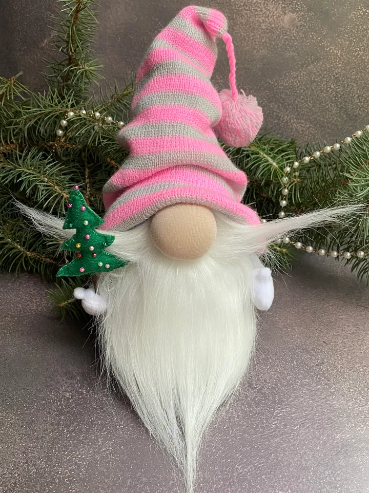Cute pastel gnome . Christmas gnome decorations . Swedish gnome .