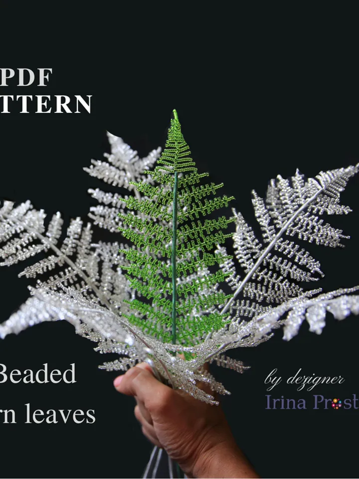 Beaded Flowers pattern | Fern | Seed bead patterns | Beadwork pattern | Digital Download - PDF