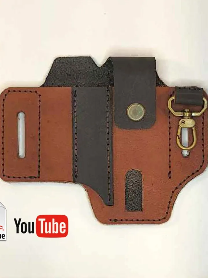 Leather EDC Pouch Belt Case Pattern, Leather Belt Organizer, Leather Multitool Sheath, Leatherman Sheath, Multitool Pouch, PDF Fast&Easy.