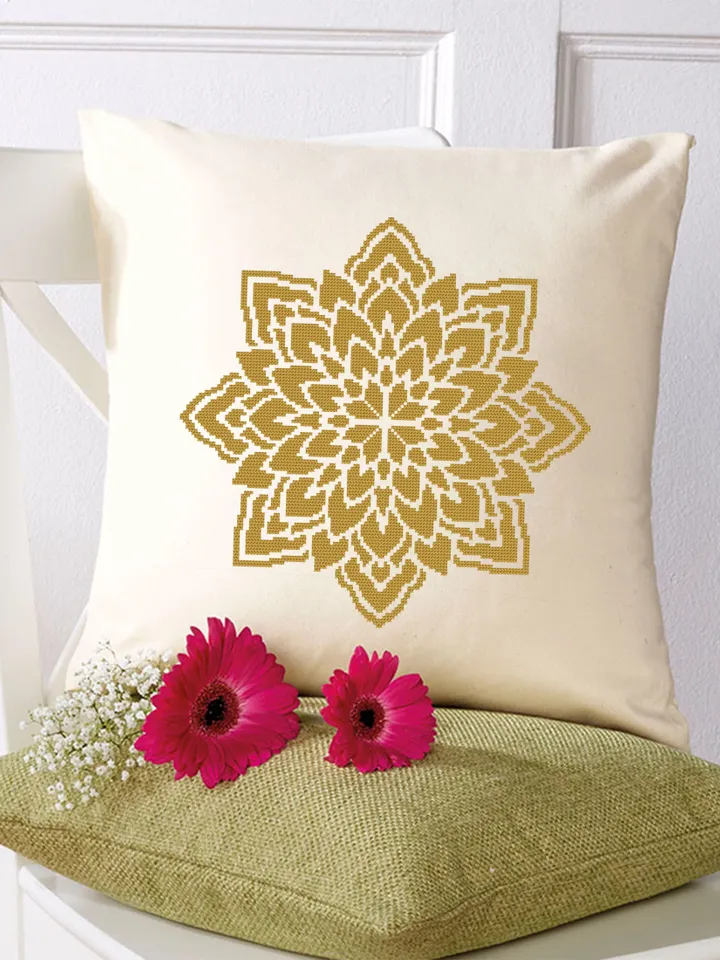 Monochrome mandala cross stitch pattern download PDF Floral ornament cross stitch chart, Flower mandala pattern digital PDF Home decor #M184