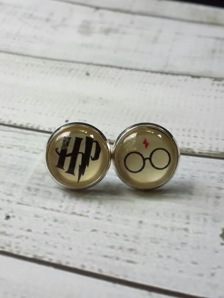 I A-Dumbledore you earrings, Harry Potter Earrings, Harry Potter studs gift with glass cabochon
