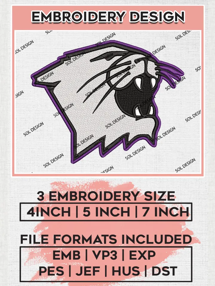 Northwestern Wildcats Embroidery Designs, NCAA Logo Machine Embroidery Files, NCAA Northwestern Wildcats Logo, NCAA Embroidery Designs, Machine Embroidery Designs, Digital Download