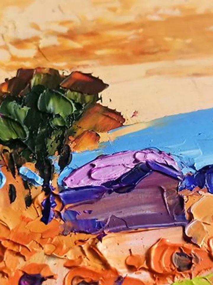Italy Painting 油畫原作 Original Art 手工油畫 Oil Painting 油畫 Toscana Lavender by Verafe