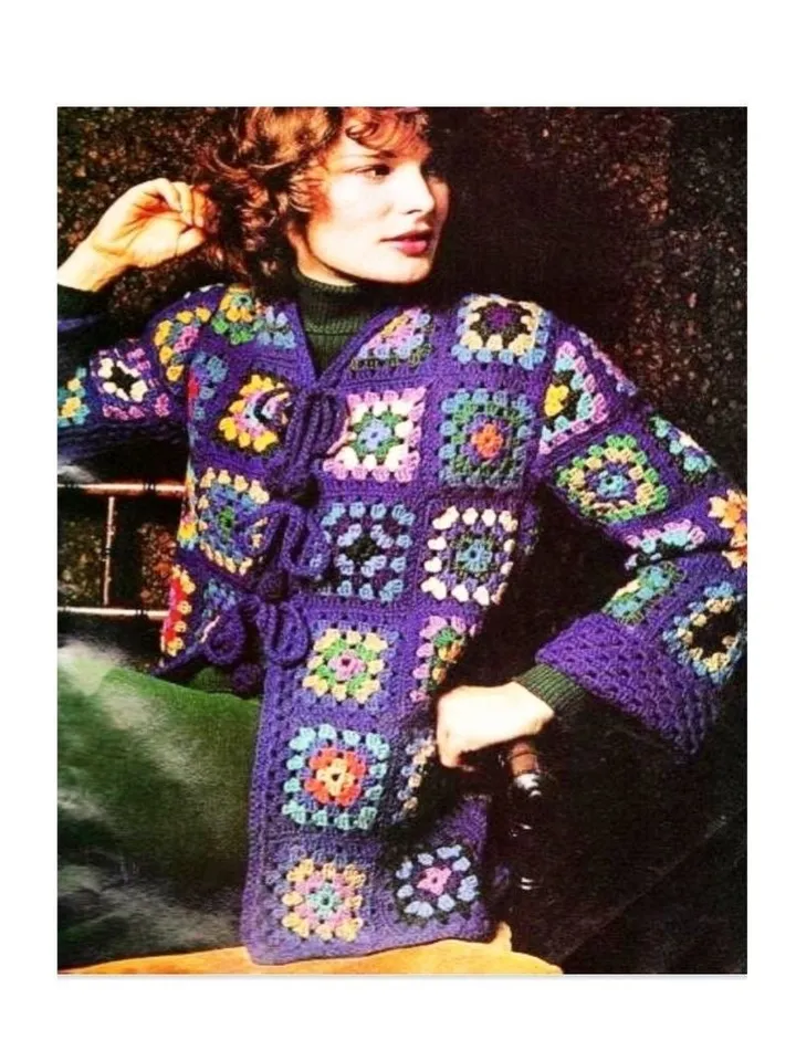 Granny cardigan crochet pattern , jacket granny squares crochet pattern pdf  instant download