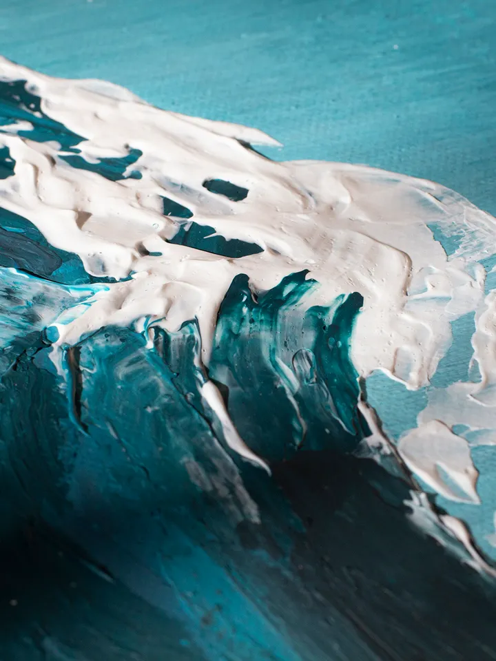 3D Abstract Wave Painting - Acrylic with Texture on Canvas - 50x50 cm | Handmade Artwork | Wave wall art