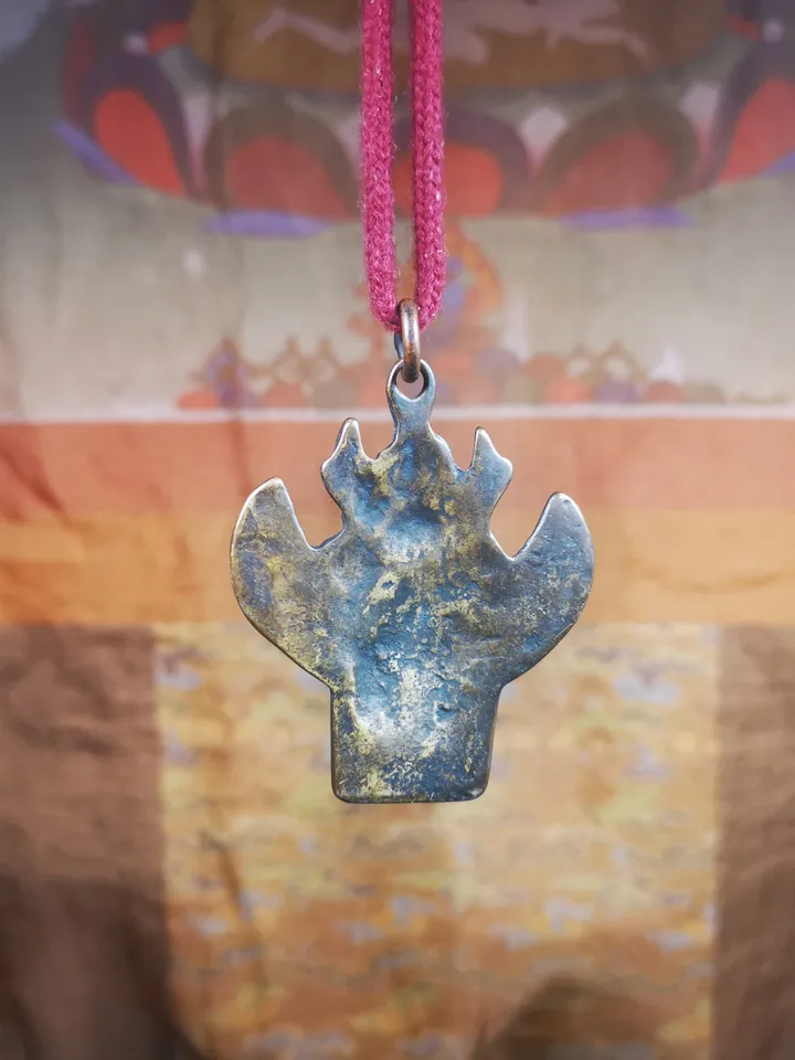 Gandhanra Antique Tibetan Buddhist Amulet,Garuda,Garula,Suparna,Golden-winged Bird Pendant,Made of Copper