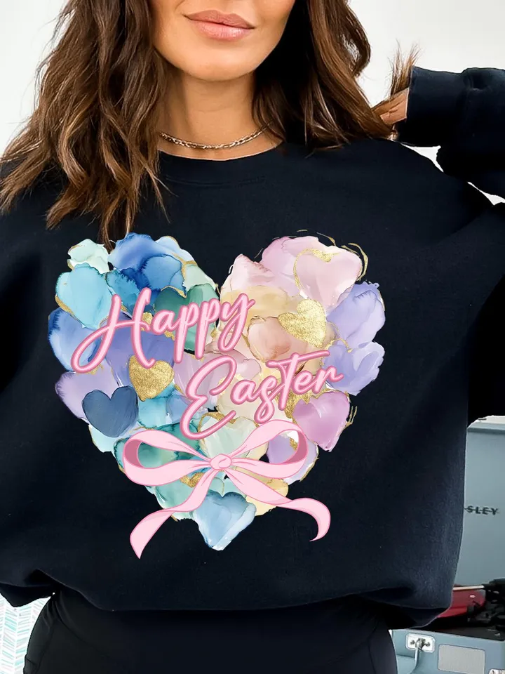 Easter Day Heart Brushstroke png,Easter png, Happy Easter Png, coquette easter png, bow png designs, Coquette Bunny Png Trendy Easter