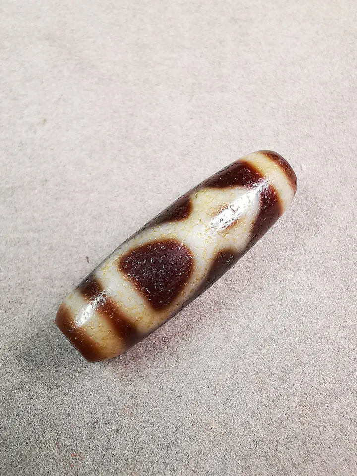Gandhanra Tibetan Kubera Dzi Bead,Tibetan Chung,God of Wealth Amulet,Small Size 35*11 mm