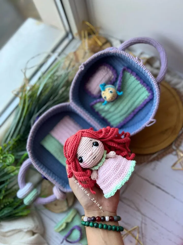 PDF Crochet Pattern Mermaid's doll House, Amigurmi mermaid, Amigurumi House Pattern,  Amigurumi Ariel Pattern, Amigurumi mermaid doll