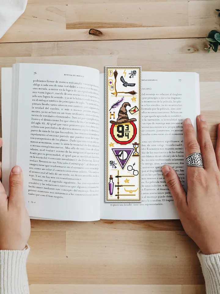 Magic bookmark cross stitch pattern PDF download, Handmade bookmark digital PDF, Wizard hat cross stitch chart, Wizard world Fan art #B124