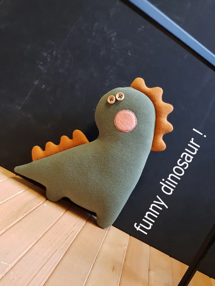 Dinosaur Sewing Pattern pdf, digital tutorial in english, stuffed animal diy