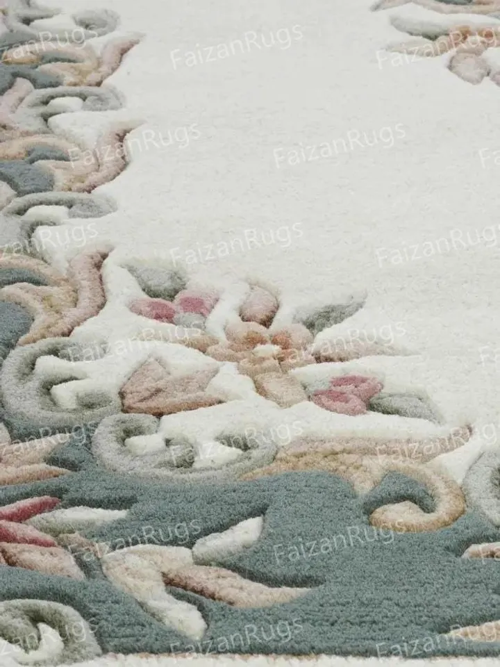 Buy Premium Abushan Rug Hand Tufted Floral Rug Handmade Wool Carving Rug Large Area Home Rug for Living Dining Bedroom 10x10 8x10 9x12 10x14