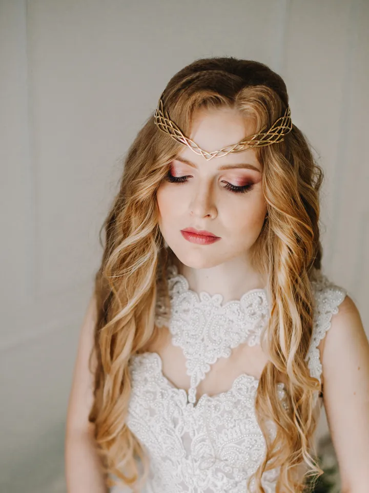 Wedding diadem Bridal Elven Tiara Elven bridal hair vine Wedding Headpiece bridal headband fantasy fairy Tiara Alise