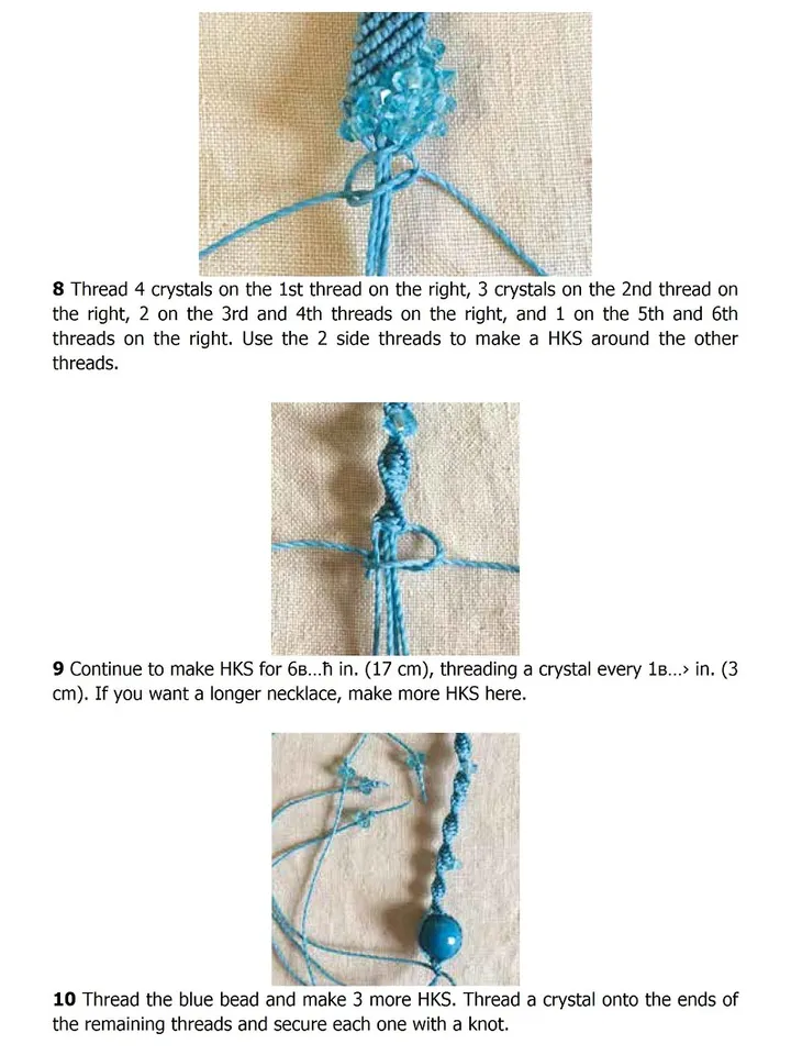 Knot and bead macramé jewelry