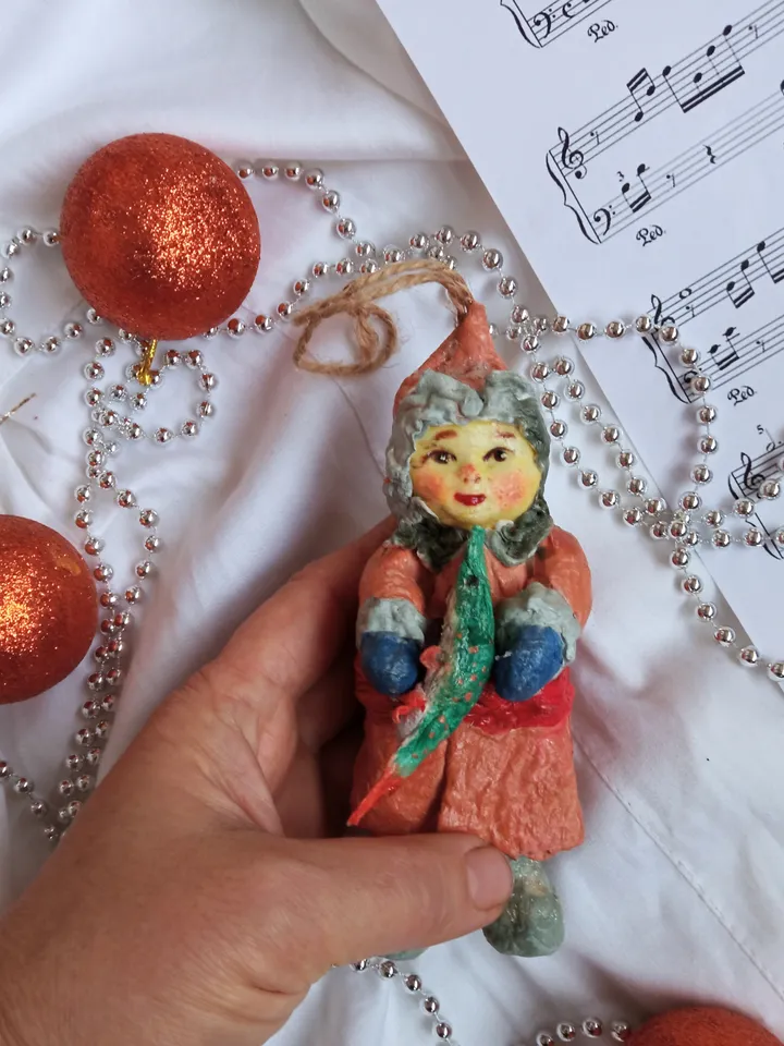 Art doll Collectible Fish Boy Pendant: Emely's Handmade Masterpiece Christmas decorations
Christmas tree toy. Christmas ornaments. Holiday gifts