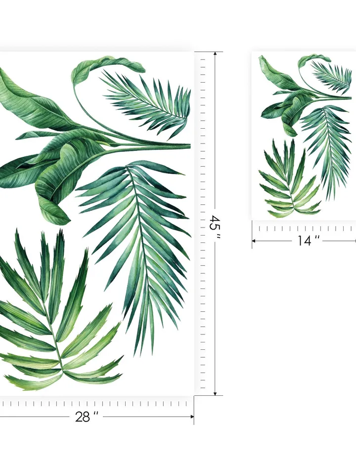 Palm leaves Wall Decal Greenery Stickers Botanical Tropical Headboard  Peel and stick el91