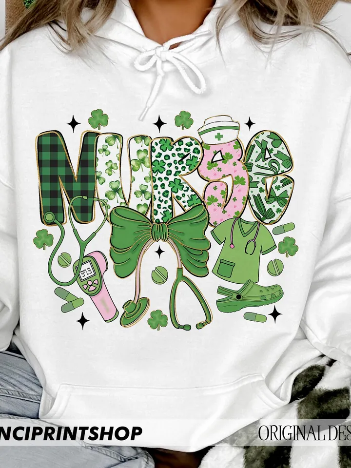 Nurse St Patricks day png, St Patricks day png, St Patrick Day Nurse png, Nurse St Pattys Day png, Nurse png, Lucky Shamrock png