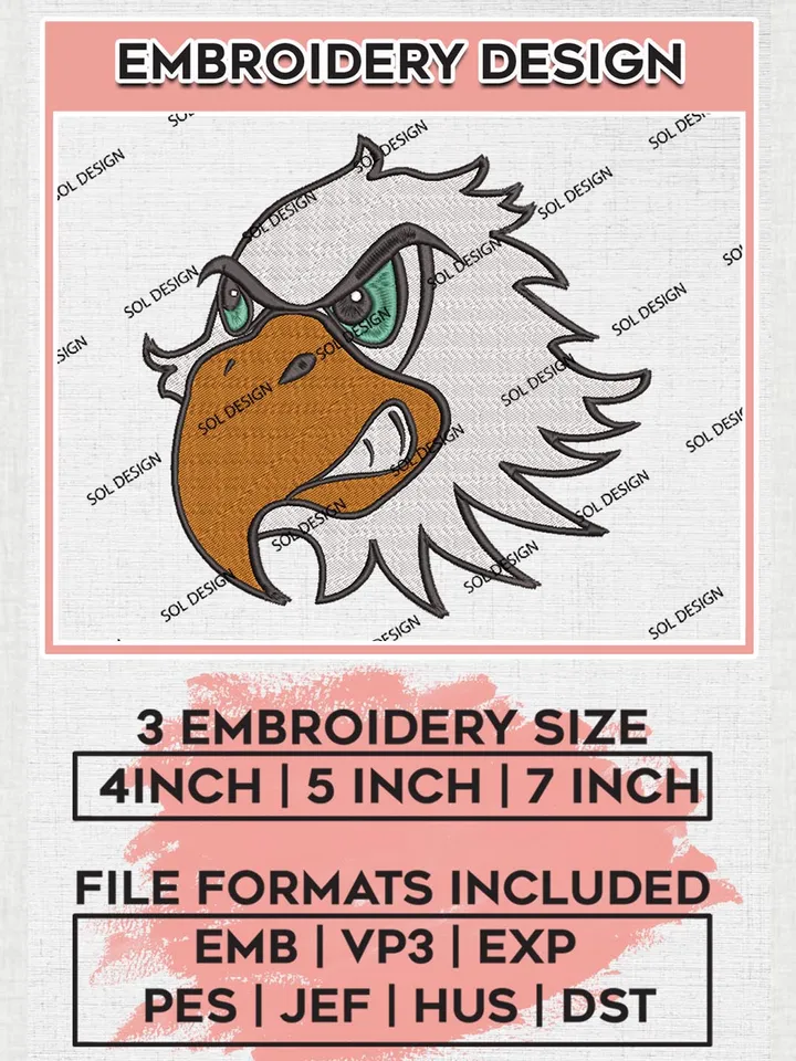 North Texas Mean Green Logo Embroidery Files, NCAA North Texas Mean Green Team Embroidery, NCAA North Texas Logo, 3 sizes, Machine embroidery designs, Digital Download