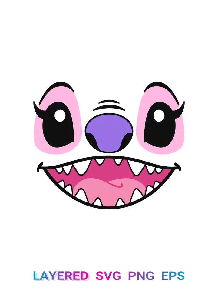 Angel PNG, Disney Lilo Stitch SVG, Pink Angel Character Cricut