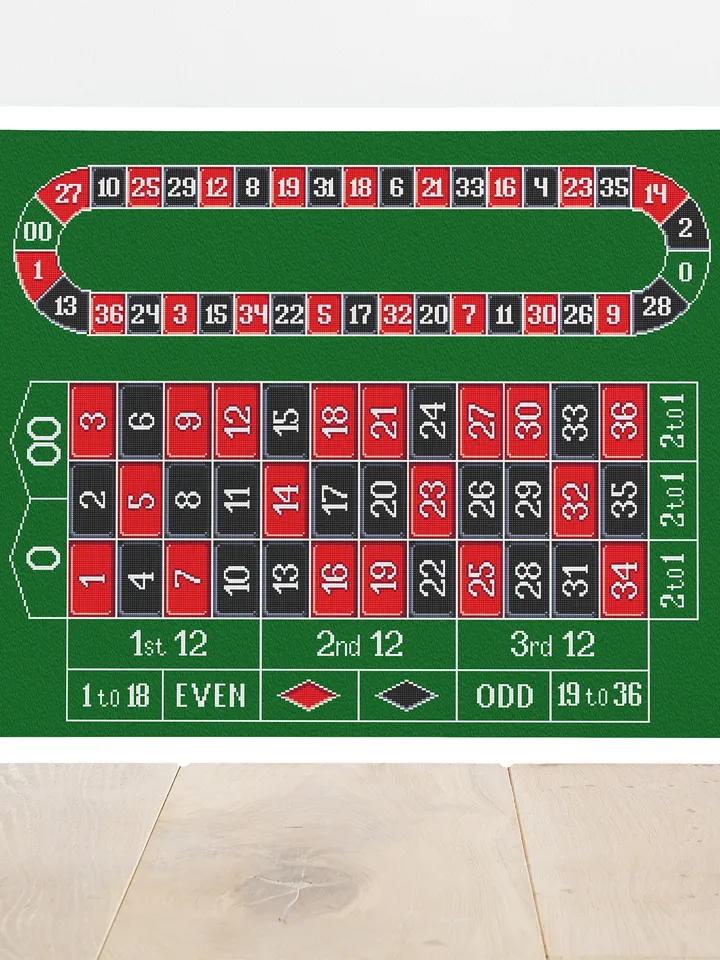 Card game playmat cross stitch pattern PDF download Roulette table cross stitch chart, Casino pattern digital PDF, DIY unique gift #O9