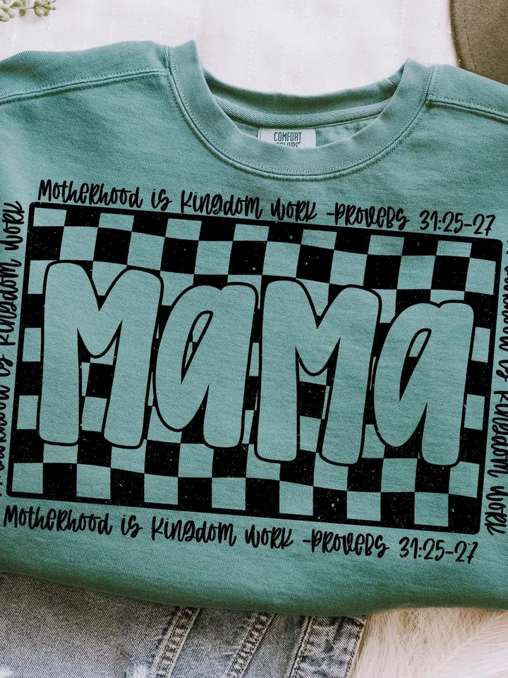 Christian Mom png, Retro Checkered Mama PNG, Motherhood is Kingdom Work png, Christian Mothers Day png, Mama Shirt Design, Christian png