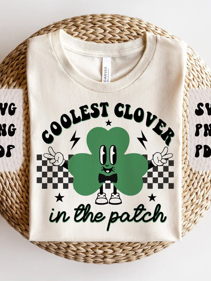 Coolest Clover To Pinch SVG, Boy St Patrick Day SVG, Shamrock Svg, irish boy svg, Retro Clover Svg, Boy Sublimation, Saint Patricks Shirt