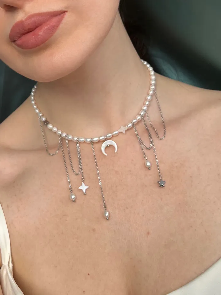 Natural Pearl Necklace STAR MOON