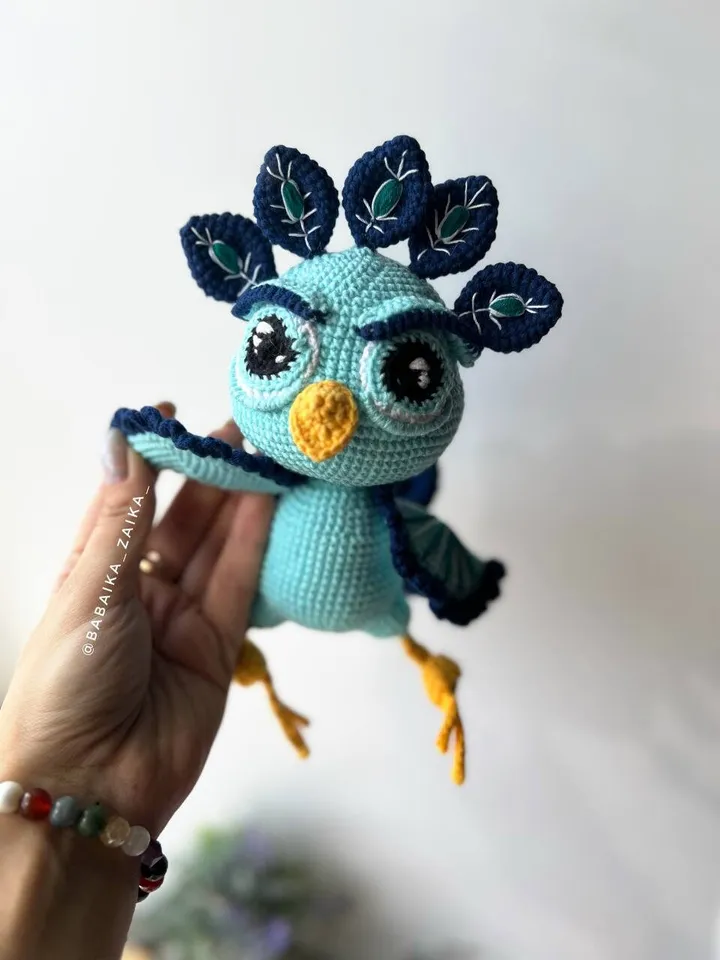 PDF Crochet Peacock Pattern, Amigurumi Bird, Crochet Bird Pattern, Amigurumi Peacock, Amigurumi animal, Bird Doll Pattern, Bird amigurumi