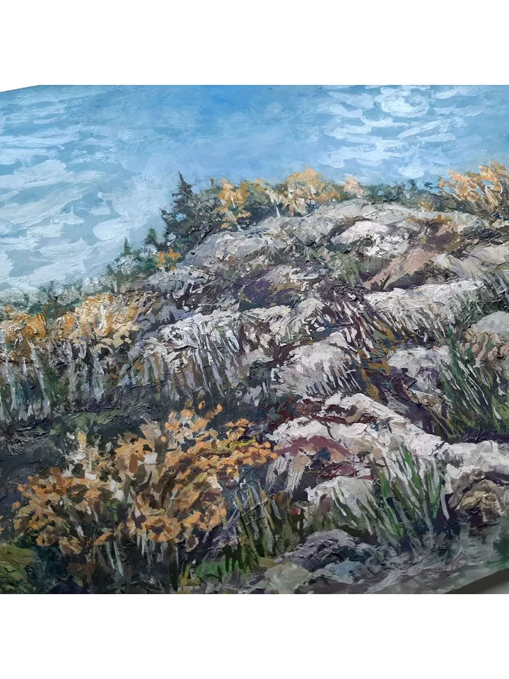 Mountain Landscape Climbing Rock Peak Painting 10x15" ORIGINAL Artwork Signed by artist Marina Chuchko