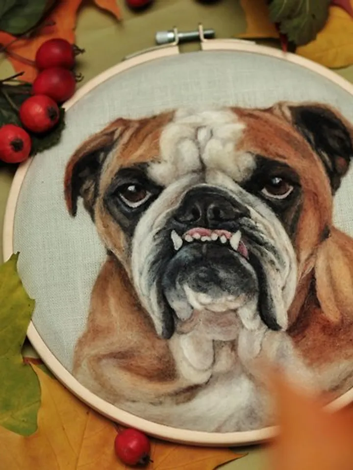 Custom felted dog portrait from photo, Christmas Gift Wrapping,Customized gift