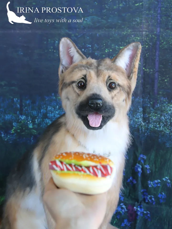German Shepherd realistic plush toy