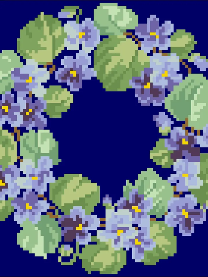 Antique Cross Stitch Pattern Flower Crown Antique Wreath Digital Download PDF