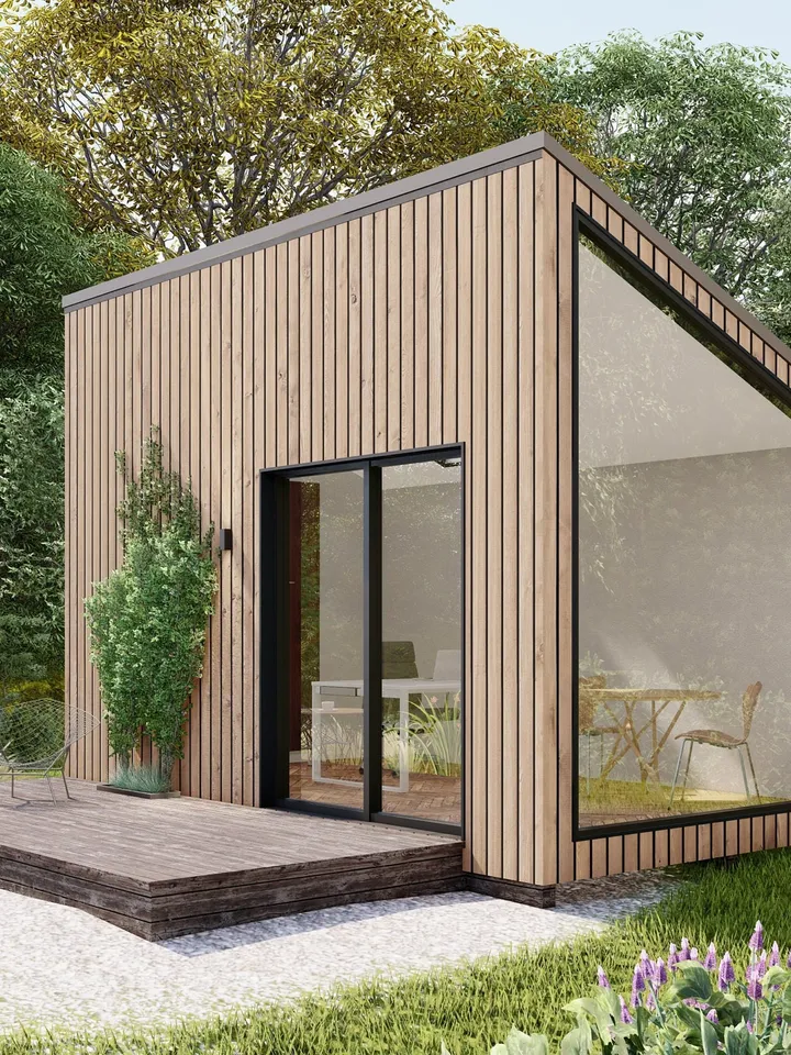 Backyard Office Studio house Plans, 10'x16' Modern Garden Room ,Modular Shed Workspace Blueprints