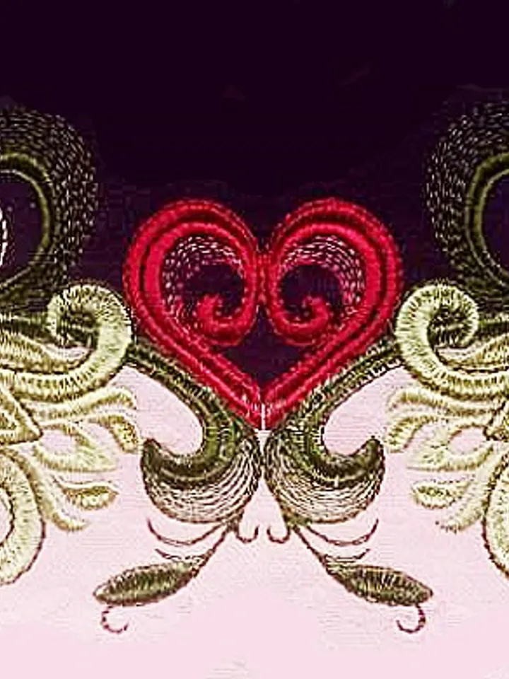 Splicing of two fabrics Petals of my heart set Embroidery Design