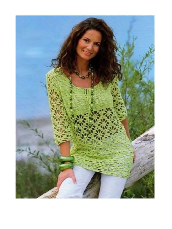 Tunic crochet pattern, summer sweater crochet pattern, lace tunic pattern pdf